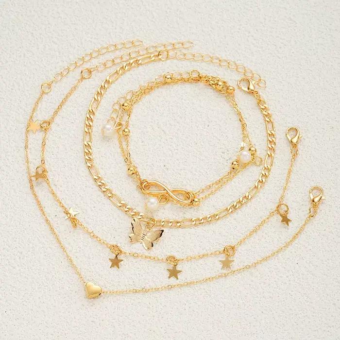 83 pièces élégant perle géométrique boucles d'oreilles collier Bracelet bague ensemble de bijoux pou