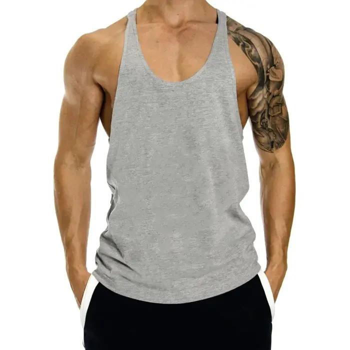 Haut de musculation pour hommes, 2024 coton, précieux, entraînement physique, dos en Y, été, 100%