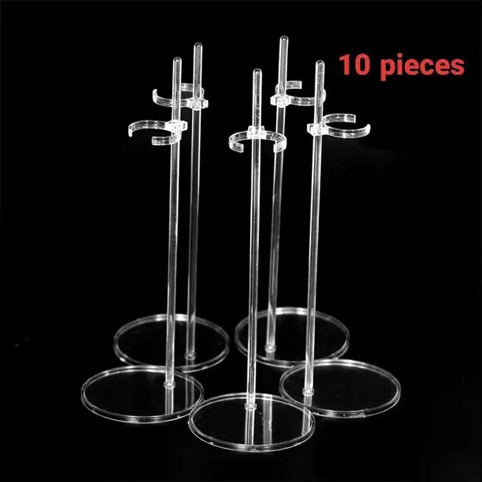 Présentoir de poupée Transparent, 10 pièces, Support de pied de taille en plastique, Support de bric