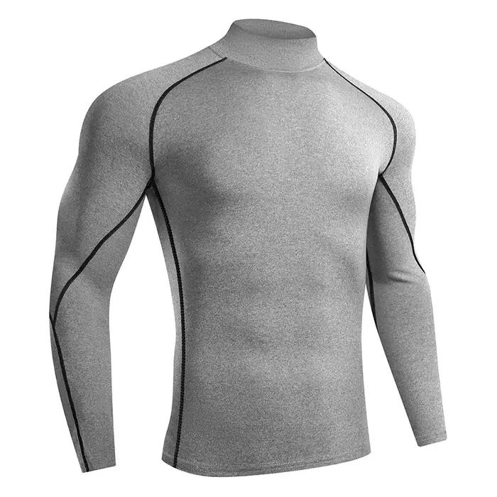 Hommes course T-Shirt séchage rapide musculation Sport chemise à manches longues haut de Compression