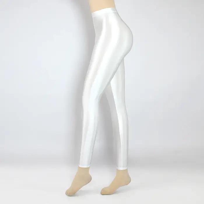 Pantalon satiné brillant XClocKNYoung taille haute - Leggings fitness yoga très élastiques et confortables