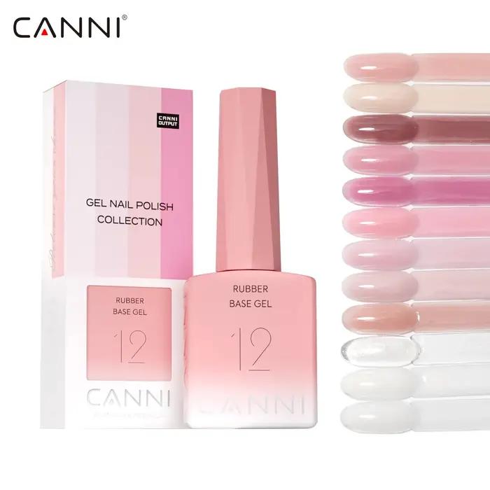 CANNI Gel de Base en caoutchouc 9ml 12 couleurs sans TPO/HEMA Base de constructeur souple tremper UV