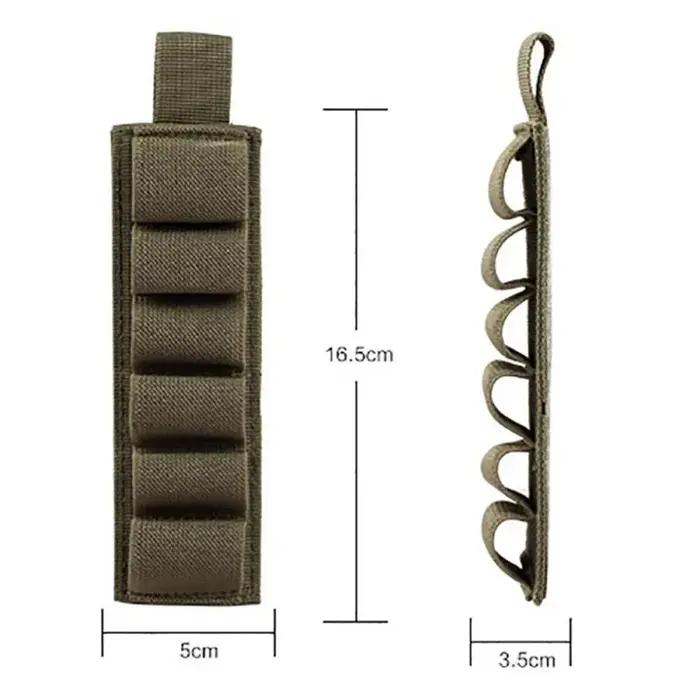 Boucle de crochet de chasse tactique, 6 cartouches, support de coque, bande de carte d'insertion de