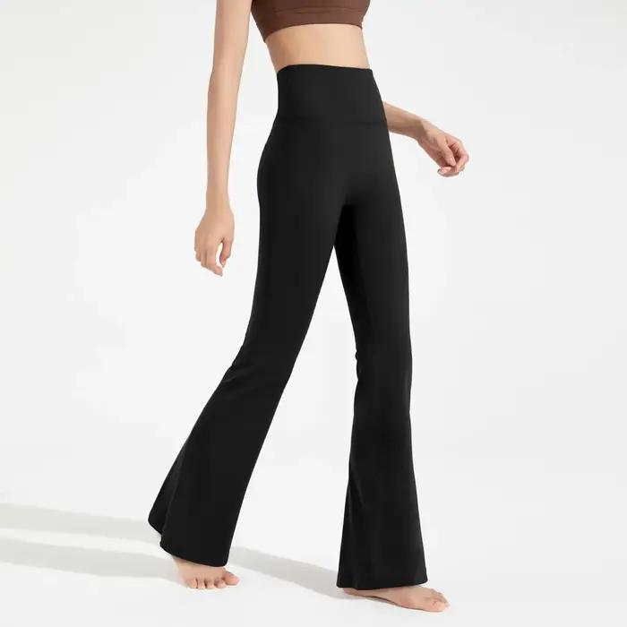 Leggings de yoga et de Pilates pour femme, taille haute, évasés, sans couture, effet push-up, couleu