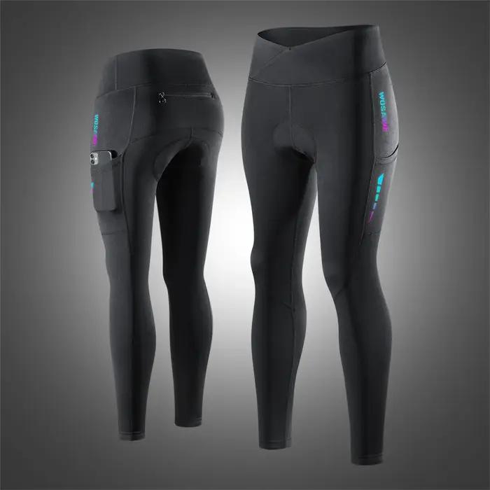 WOSAWE femmes pantalons de cyclisme coupe-vent rembourré pantalons longs hiver vtt vélo collants pan