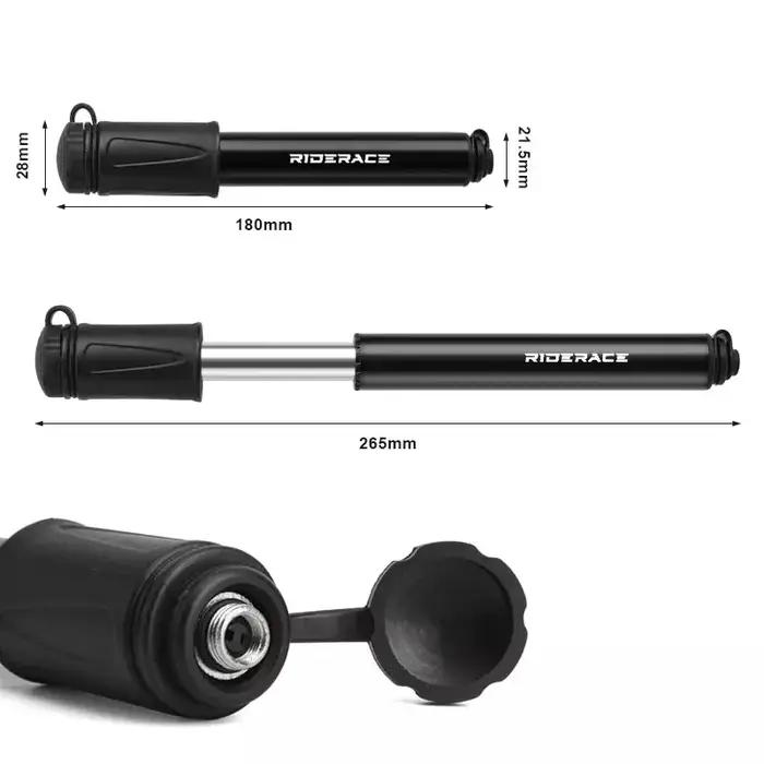 Mini Pompe à Air Haute Pression Riderace Compatible avec Valves Presta et Schrader Pour VTT et Route Occasions Spéciales