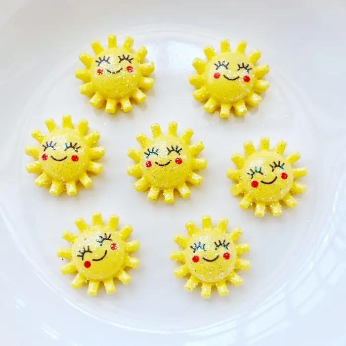 20 pièces nouveau Mini mignon petit soleil dos plat résine Scrapbooking bijoux à bricoler soi-même a