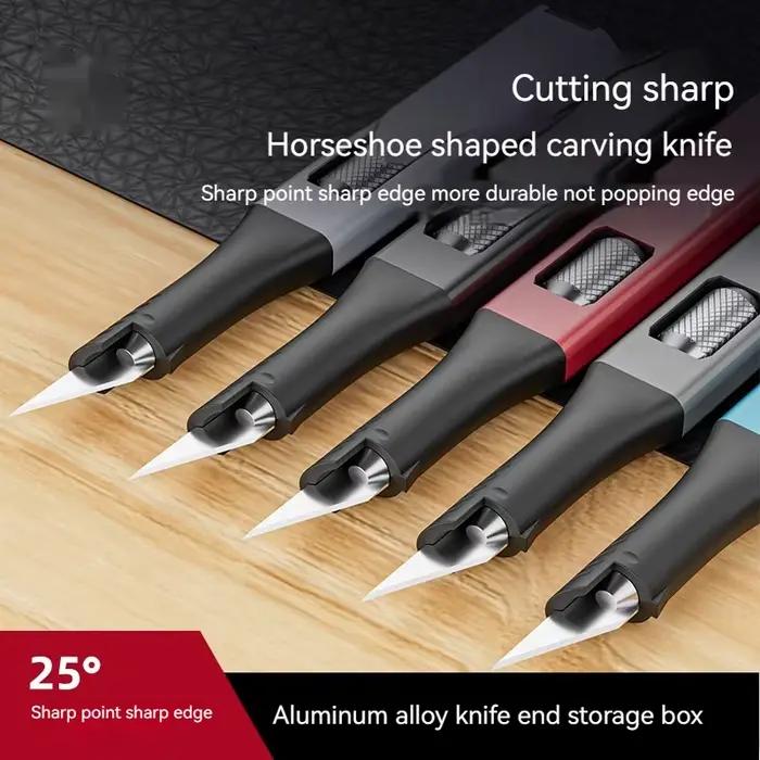 Couteau à graver sur stylo DIY | Livré avec 5 lames artistiques interchangeables en forme de fer à