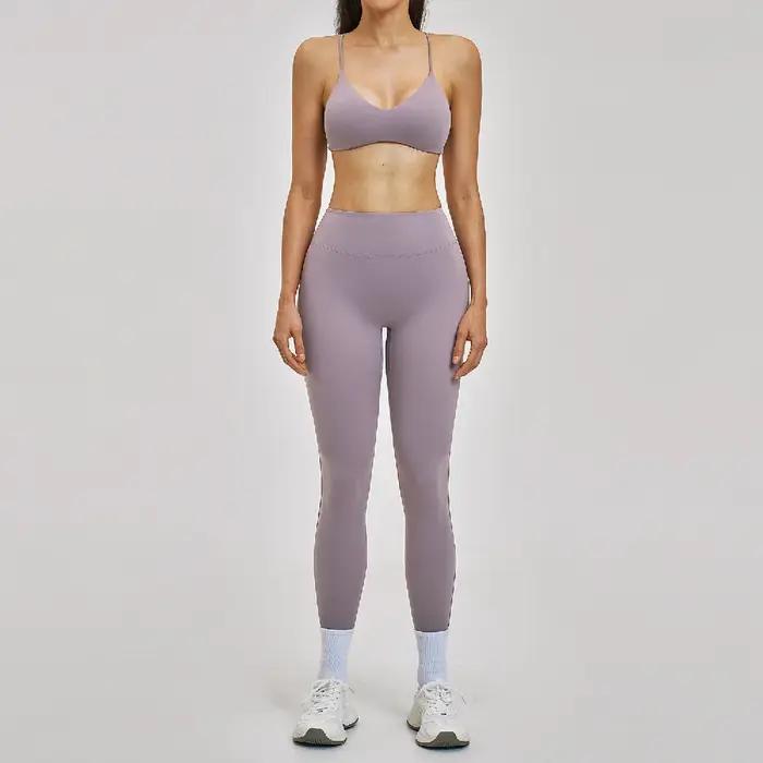 Ensemble de survêtement 2 pièces pour femme, tenue de yoga, vêtements de sport, leggings taille haut