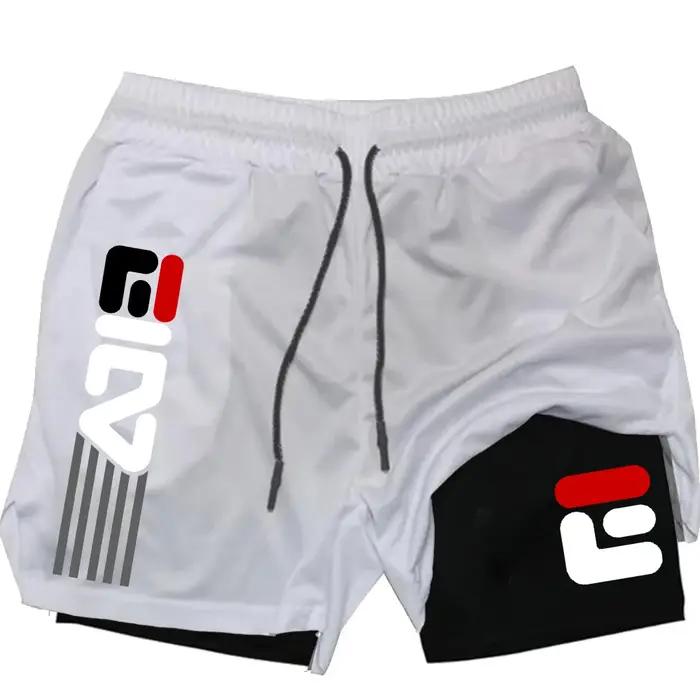Shorts de sport pour hommes, shorts d'entraînement à double couche, 2 en 1, séchage rapide, pantalon