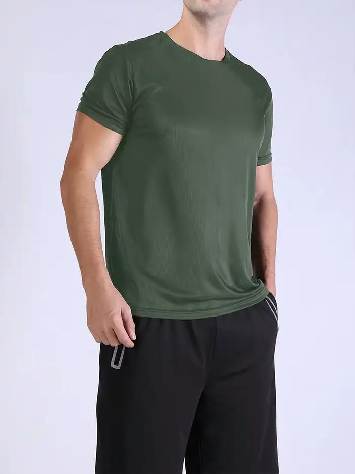 T-shirt de sport à séchage rapide ultraléger pour homme, haut léger, respirant, solide, document, en