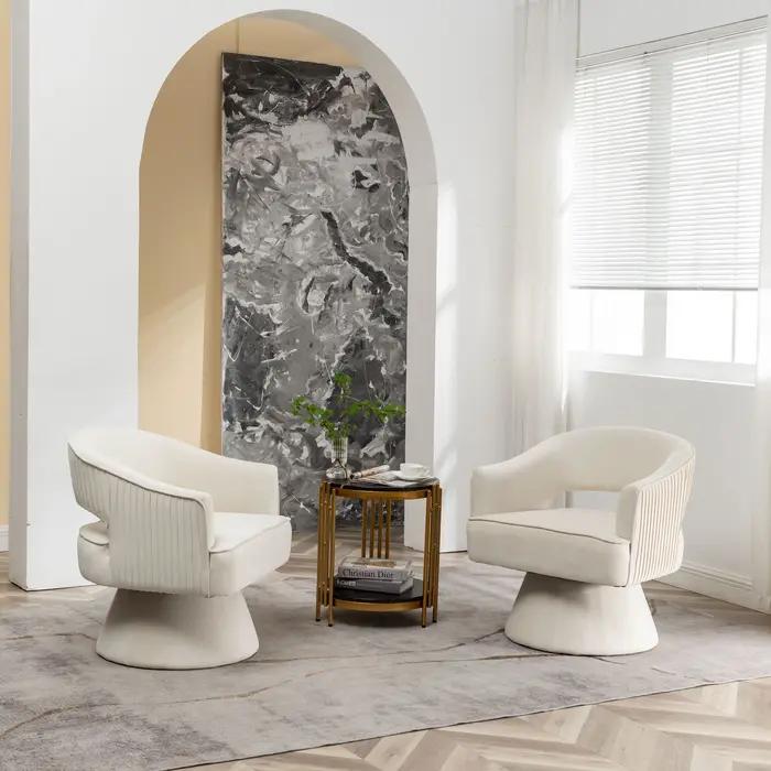 SEYNER-Ensemble de 2 fauteuils à bras en velours Mo.com.br