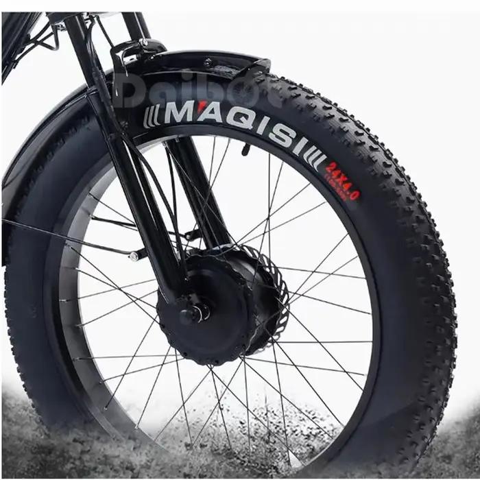 Tricycle Electrique Adulte Batterie Amovible 65km Portée Pour Neige Boue 7 Vitesses Roues 24 Pouces Occasions Hivernales