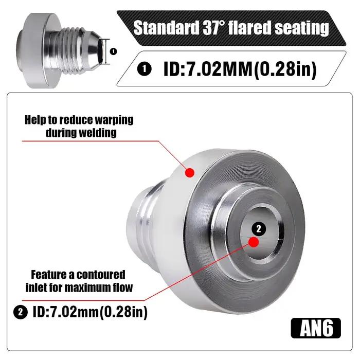Adaptateur de raccord de soudure mâle droit en aluminium AN6 AN8 AN10, raccord de tuyau nitreux pour