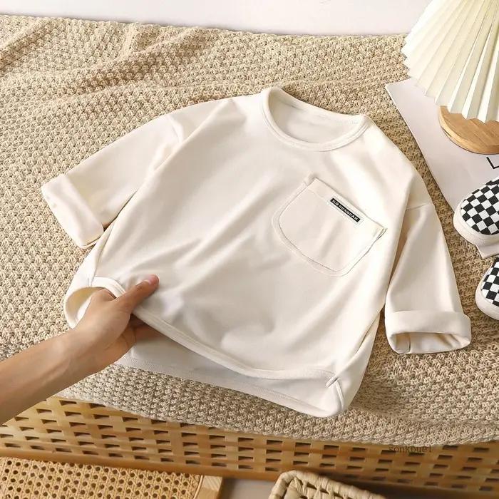 Enfants à manches longues chemise de Base garçons filles enfants haut automne garçon fille bébé col