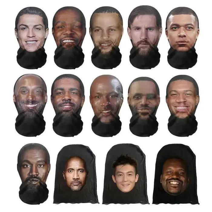 Masque Kanye imprimé en 3D, masque complet en maille élastique pour couvre-chef Cosplay, mode Hip Ho