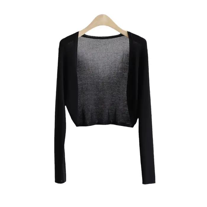 Cardigan en tricot de protection solaire pour femme, manteau fin, couverture de glace, châle, chemis
