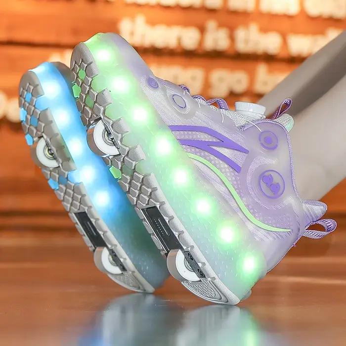Chaussures à roulettes lumineuses Cool, Design universel pour garçons et filles, patins à deux roues