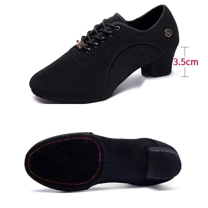 Chaussures de danse noires modernes pour femmes, chaussures de danse Salsa pour garçons, chaussures