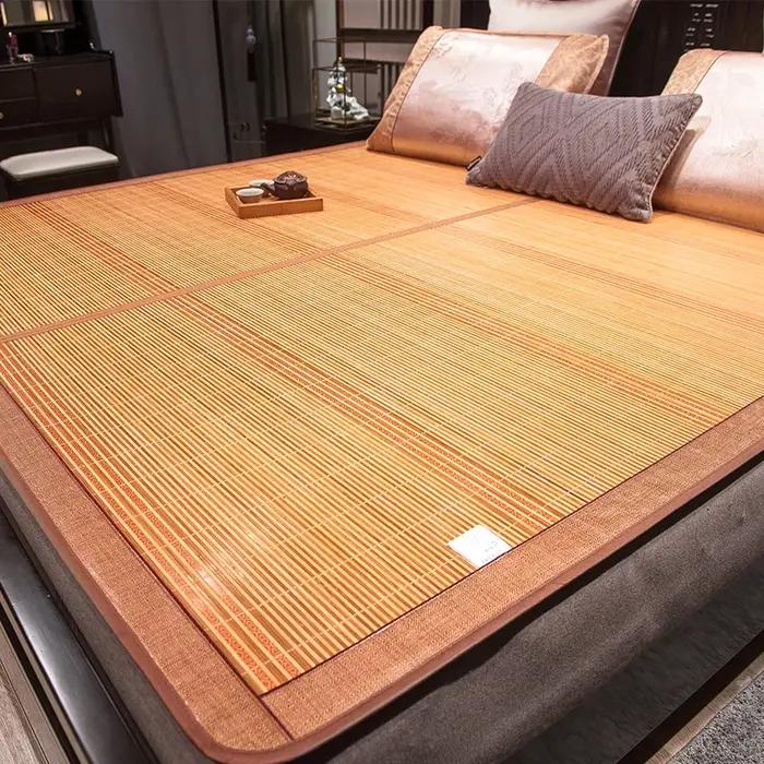 Tapis de lit en bambou Super Cool, 1.2/1.5/1.8m, matelas d'été pliant double face, natte de dortoir