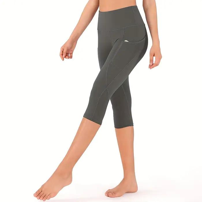 Leggings Capri pour femmes Leggings Capri taille haute avec poches pour femmes Pantalons de yoga Pan