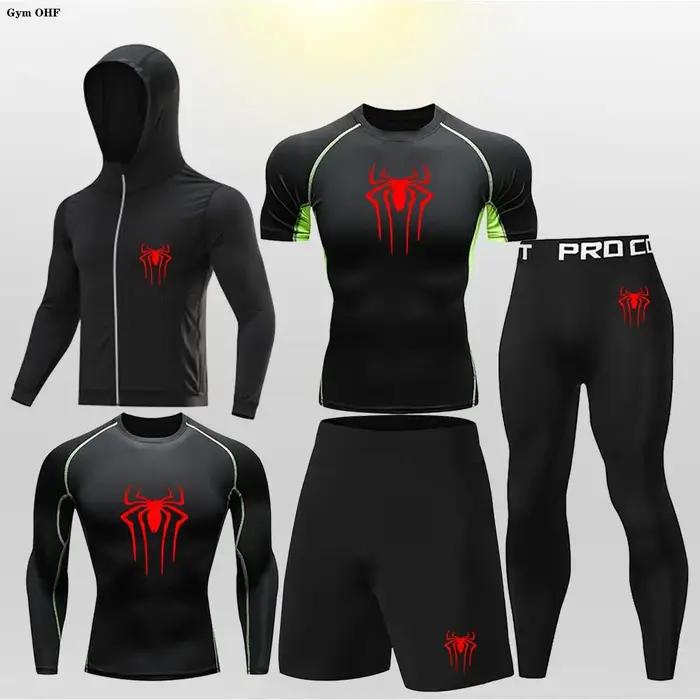 Ensemble de boxe MMA pour enfants, maillot de compression, course à pied, jogging, entraînement, her