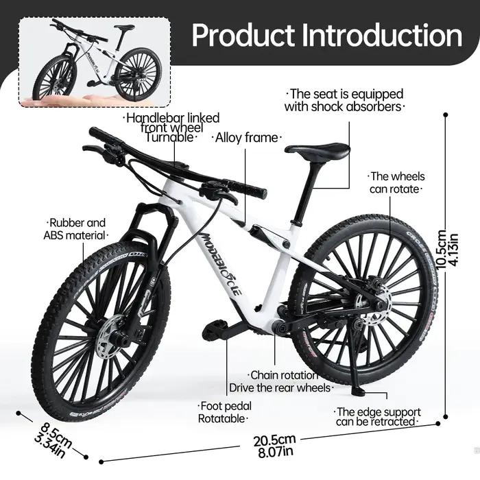 Modèle vintage de VTT en métal 1:8 mini jouet de vélo en alliage pour décoration de bureau et cadeau pour amateurs de vélo et design vintage