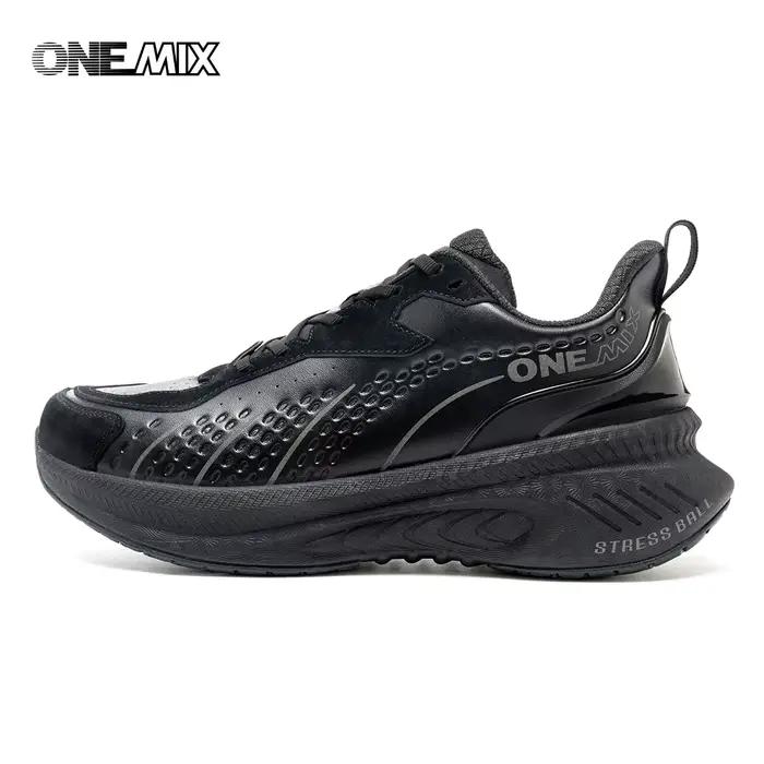 Chaussures de course Onemix 2025 hiver homme cuir chaud résistant usure jogging marche
