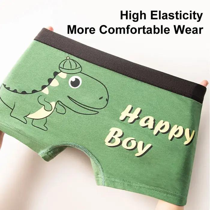 Lot de boxers en coton pour garçons, motif dinosaure, Style Athflow, sous-vêtements respirants pour