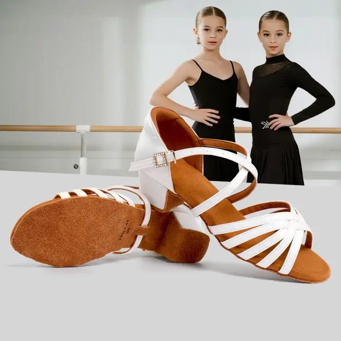 Filles chaussures latines talons bas chaussure de danse danse pour femmes dames Tango Rumba Salsa sa