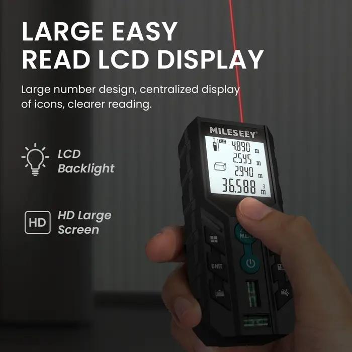 MILESEEY-Télémètre laser pour twiches , ruban à mesurer laser, double bulle horizontale, roulette nu