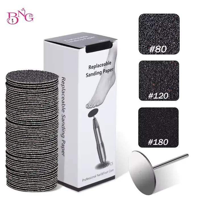 Disques en papier abrasif remplaçables, tige de 3/32 pouces, embout métallique pour l'élimination de