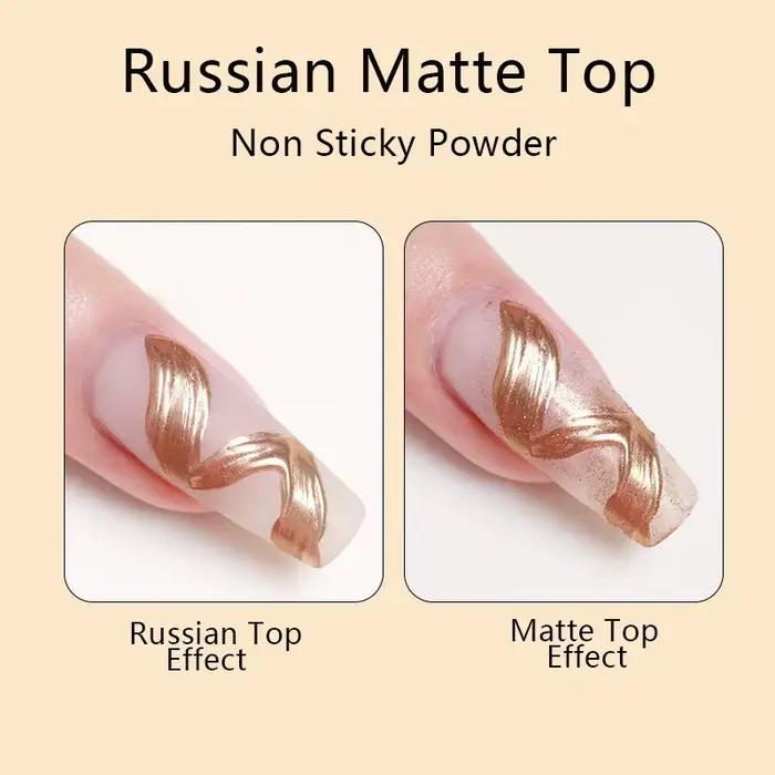 AS GEL russe mat couche de finition UV Gel vernis à ongles 15ML givré antiadhésif poudre tapis couch