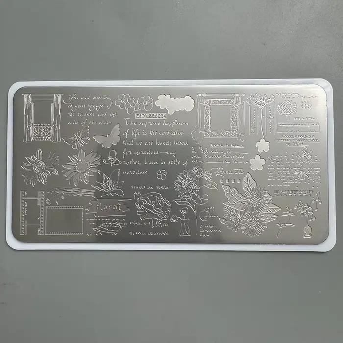 XMQ NAIL ART STAMPING PLATES LETRES Fleurs IMAGTEPLATES TEMPLATE