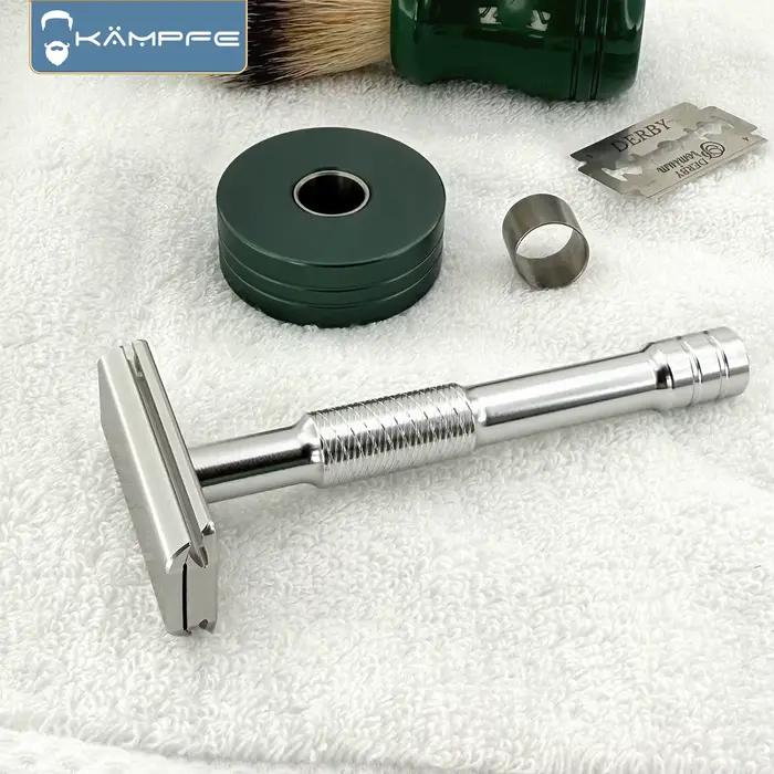 Rasoir de sécurité manuel KAMPFE CNC en aluminium à double tranchant, classique, pour hommes et femm