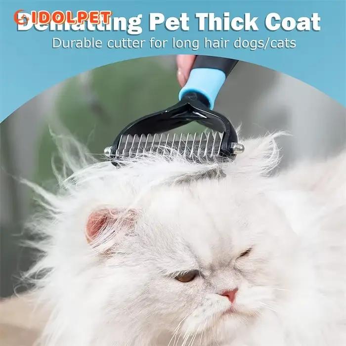 Brosse professionnelle de démêlage pour animaux de compagnie, peigne à démêlage sur 2 côtés pour chi