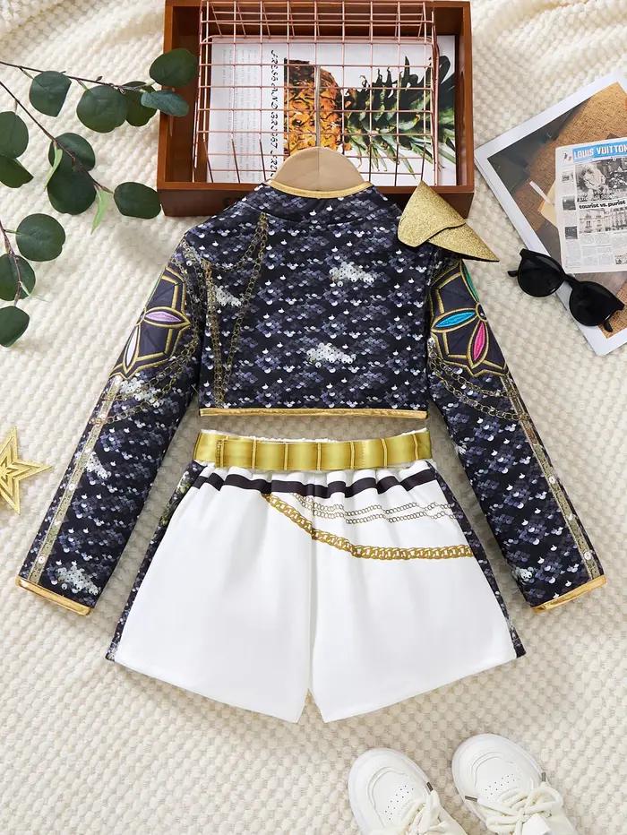 Costume de scène de chant K-POP noir pour filles, Phnom Penh, fête, groupe de sœurs, concours de cha