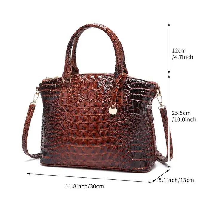 2025 Sac à main en relief Crocodile pour femme Sac à main de luxe en cuir ombré Sac à bandoulière Sa