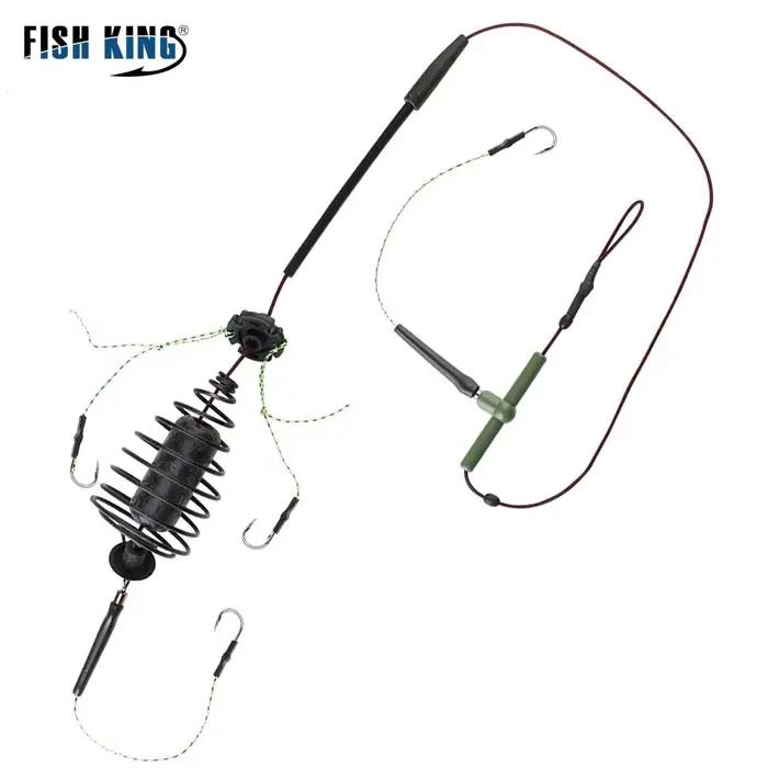 FISH KING 30-80g carpe pêche appât Cage ligne groupe haute teneur en carbone en acier métal mangeoir