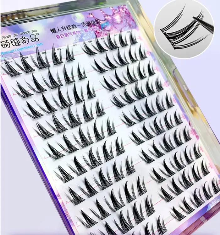 Faux-cils auto-adhésifs sans colle, ailés, moelleux, naturels, épais, Manga, réutilisables, élargis,