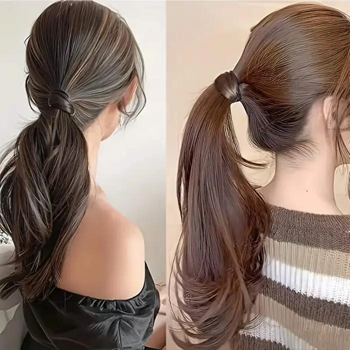 Élastique à cheveux tendance pour perruque queue de cheval droite invisible design ergonomique durable modernité coiffure sophistiquée