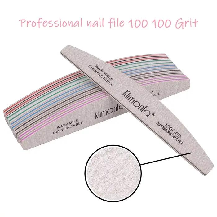 Limes à ongles professionnelles 100 180 EVA, papier de verre épais pour Salon de manucure, ensemble