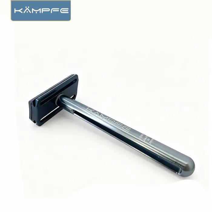 Rasoir de voyage léger et sûr KAMPFE à double tranchant, en aluminium usiné CNC, cadeau pour homme