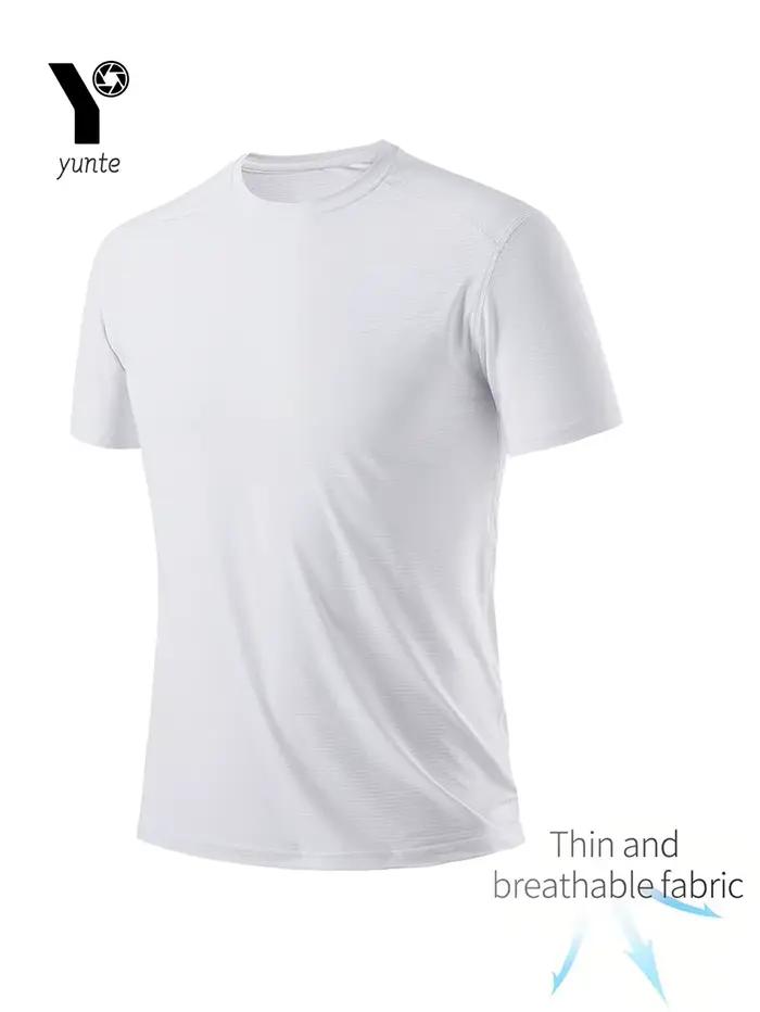 T-shirt col rond 7 pièces blanc ultra-léger pour hommes, séchage rapide, respirant, absorbant la sue