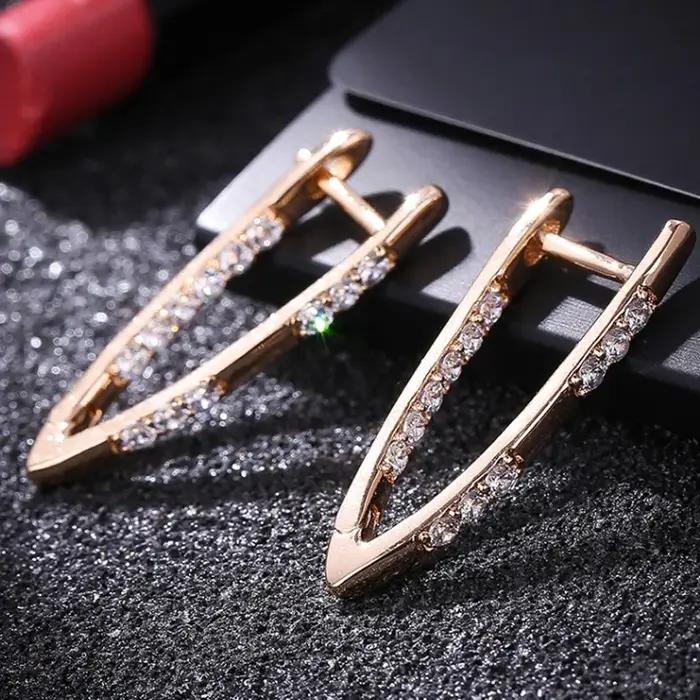 Aravant 925 argent 18K or cubique zircone boucles d'oreilles pour les femmes bijoux de mode