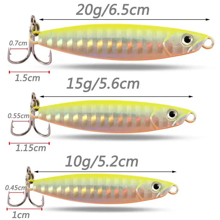 Leurre de pêche en métal 10g 15g 20g Shore Cast Hook Swimbait cuillère gabarit appât artificiel couv