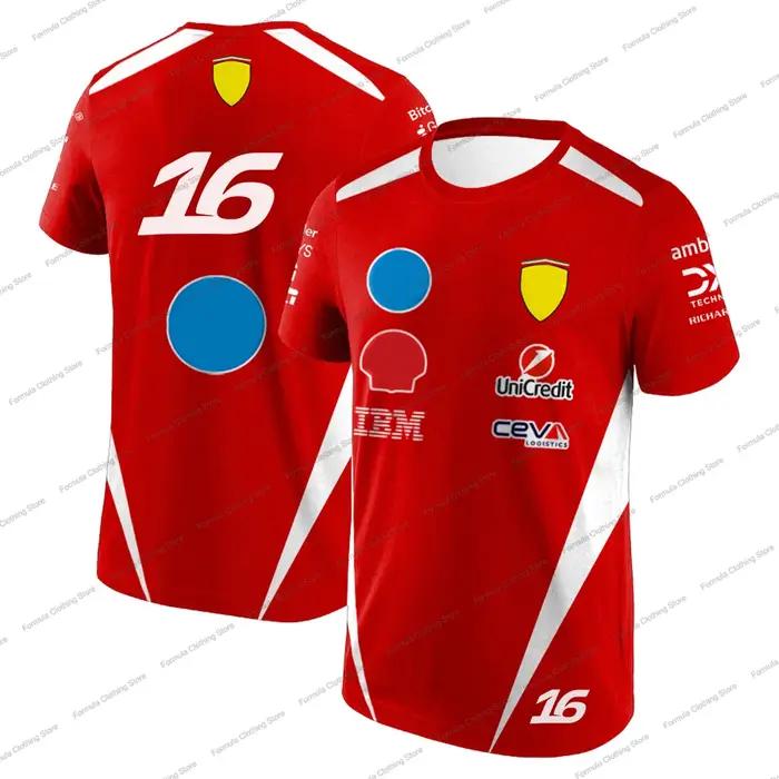 Nouveau T-shirt de course Charles Leclerc 16 2026, Hamilton 44, Hauts de sport d'extérieur à séchage
