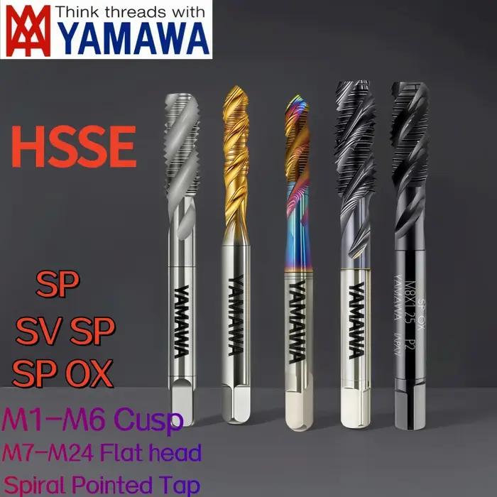 Taraud à spirale métrique YAMAWA du Japon, en acier inoxydable noir/acier au cobalt, taraud M1M2-M24