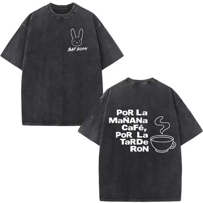 T-shirts vintage délavés pour hommes, style hip-hop, à manches courtes, streetwear, avec l'imprimé d