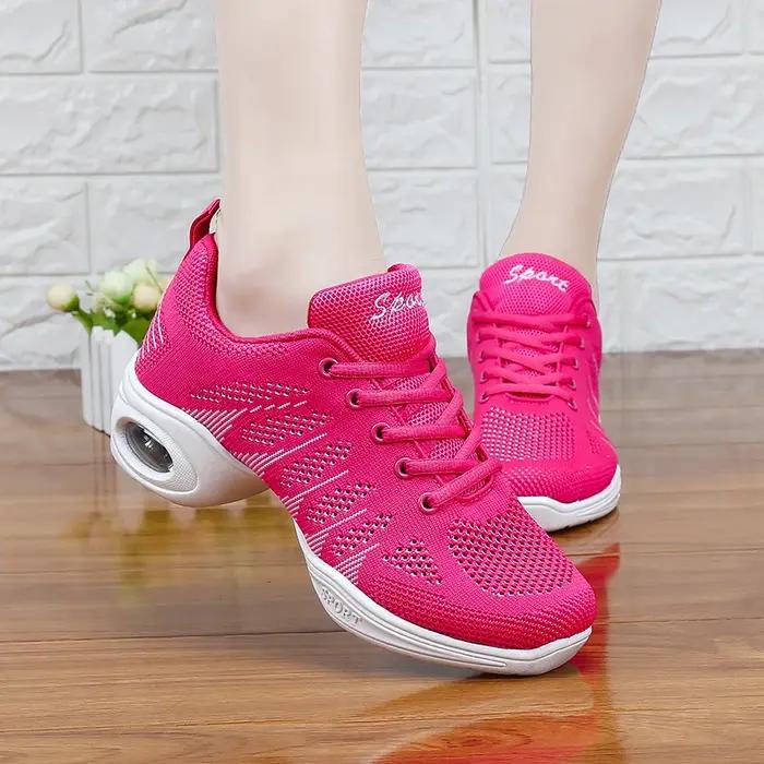 Chaussures de danse modernes pour femmes, baskets en maille respirante pour femmes, chaussures de ja